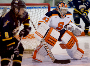 Syracuse goalie Kellie Billadeau and the Orange defense shutout Quinnipiac 4-0 on Saturday. Syracuse managed to shut down a formidable scoring threat  in the Bobcats' Kelly Babstock. 