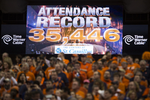 A record 35,446 fans packed inside the Carrier Dome on Saturday. Many students camped out for Syracuse-Duke, and they were rewarded with a game for the ages that SU won 91-89 in overtime.