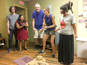 Performance artists from the Workers' Center of CNY rehearsed for their previous show 