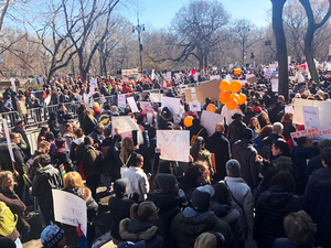 Thousands of residents took to the streets of New York City on Saturday to advocate for tighter gun control laws.