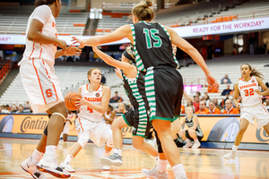 Tiana Mangakahia, pictured earlier this season, hit a buzzer beater in Cancun on Saturday to beat DePaul.