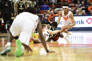 Brycen Goodine averaged nearly nine minutes per game in his freshman season for the Orange. 