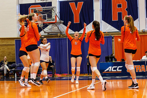 Syracuse ended its 2021 regular season with a straight sets win over the Wolfpack.

