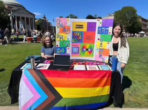 Pride Union President Abby Traska (left) and Public Relations Coordinator Ainsley Puc (right) encourage students to get involved. The organization provides safe spaces for LGBTQ+ students and allies on Syracuse University’s campus.