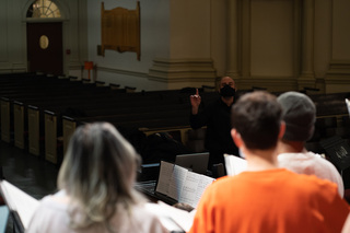 Calvar is an enthusiastic conductor who engages his performers. His energy brought a powerful driving force in rehearsals.